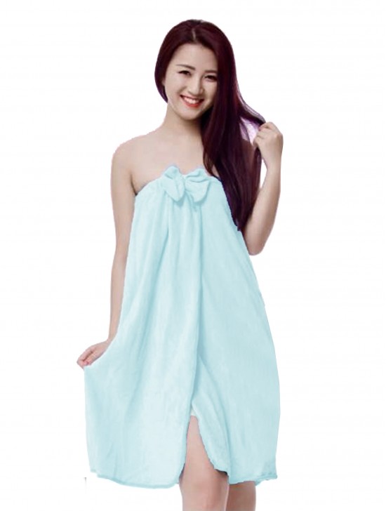 Elasticated Wrap Towel Dress w/ Bow